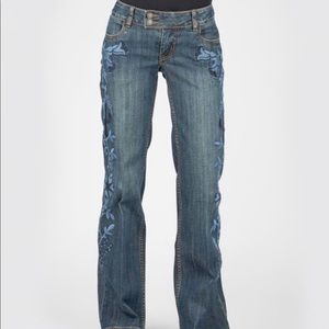 **SOLD** Stetson blue floral embroidered jeans